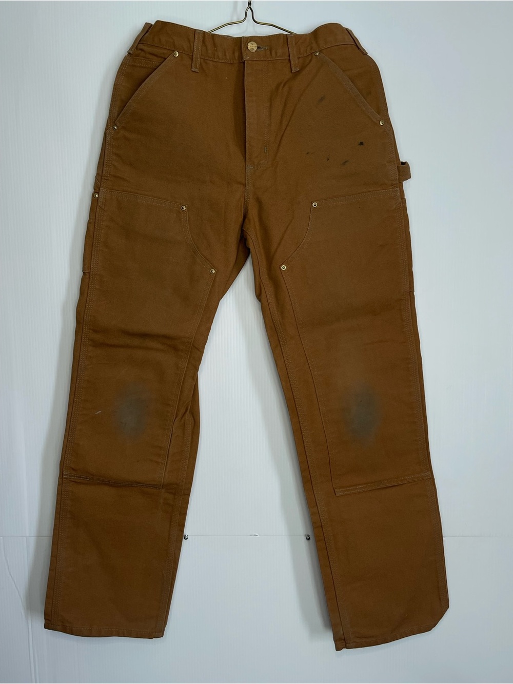 Carhartt Brown Cargo Work Pants with Reinforced Pockets